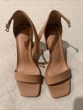 a new day Neutral Tan Block Heel Sandals with Ankle Strap